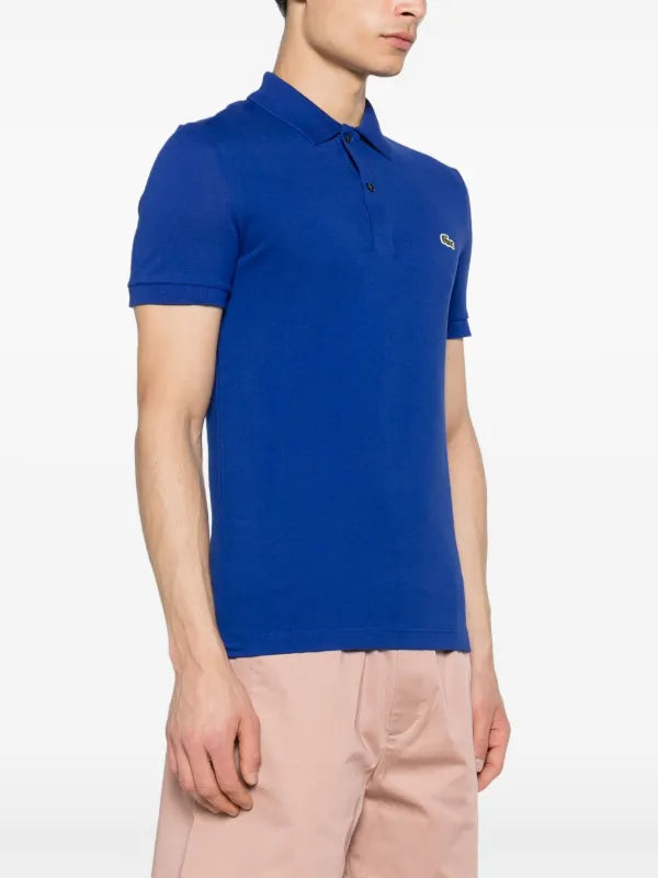 Lacoste logo-patch cotton polo shirt