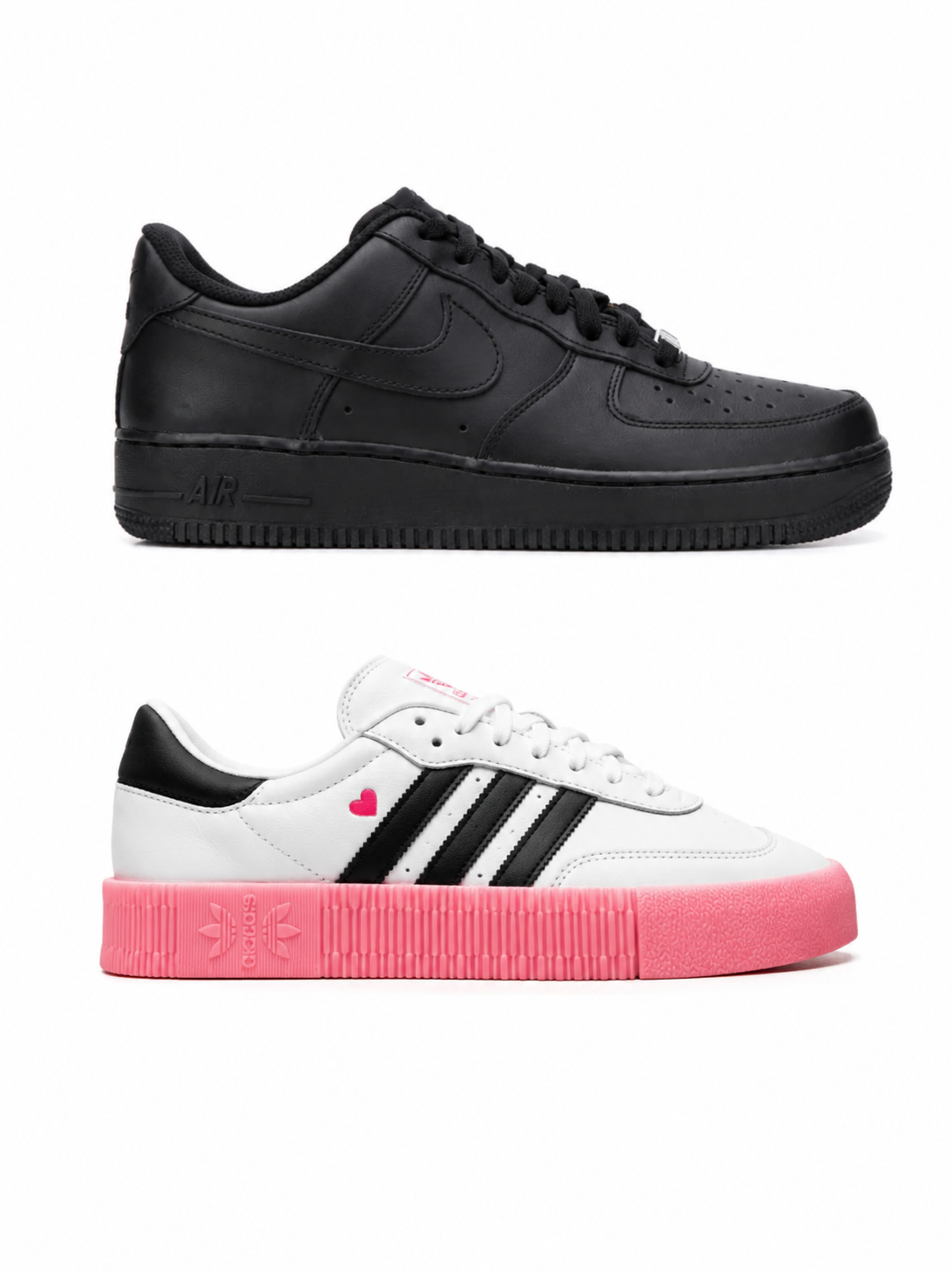Nike Airforce 1 + Adidas Samba Duo Bundle | Black + White & Pink