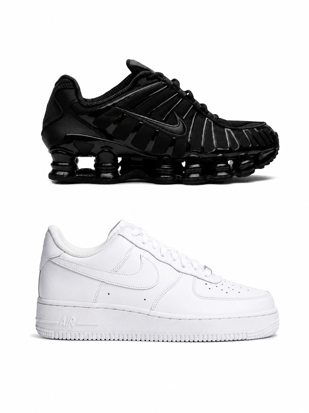 Nike Shox + AirForce 1 Duo Bundle | Black + White