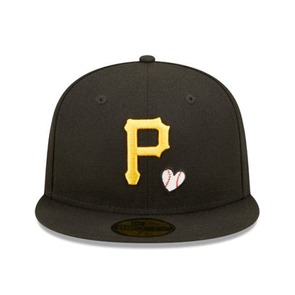 Pittsburgh Pirates 76th WORLD SERIES 1979 Exclusive TEAM HEARTS New Era Fitted 59FIFTY MLB Hat - Black