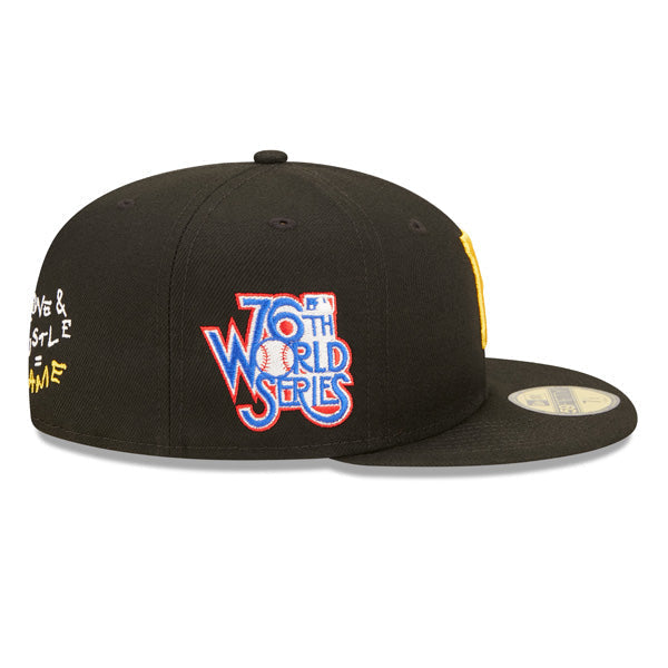 Pittsburgh Pirates 76th WORLD SERIES 1979 Exclusive TEAM HEARTS New Era Fitted 59FIFTY MLB Hat - Black