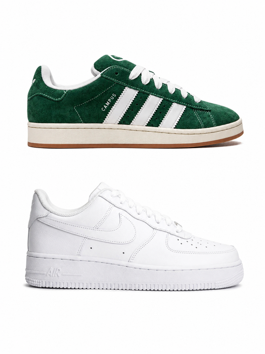 Adidas Campus + Nike Airforce 1 Duo Bundle | Green + White