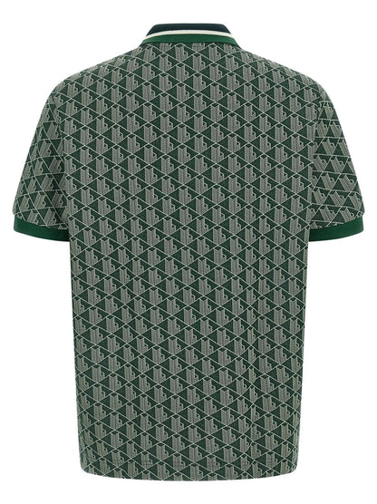 Lacoste monogram-jacquard polo shirt