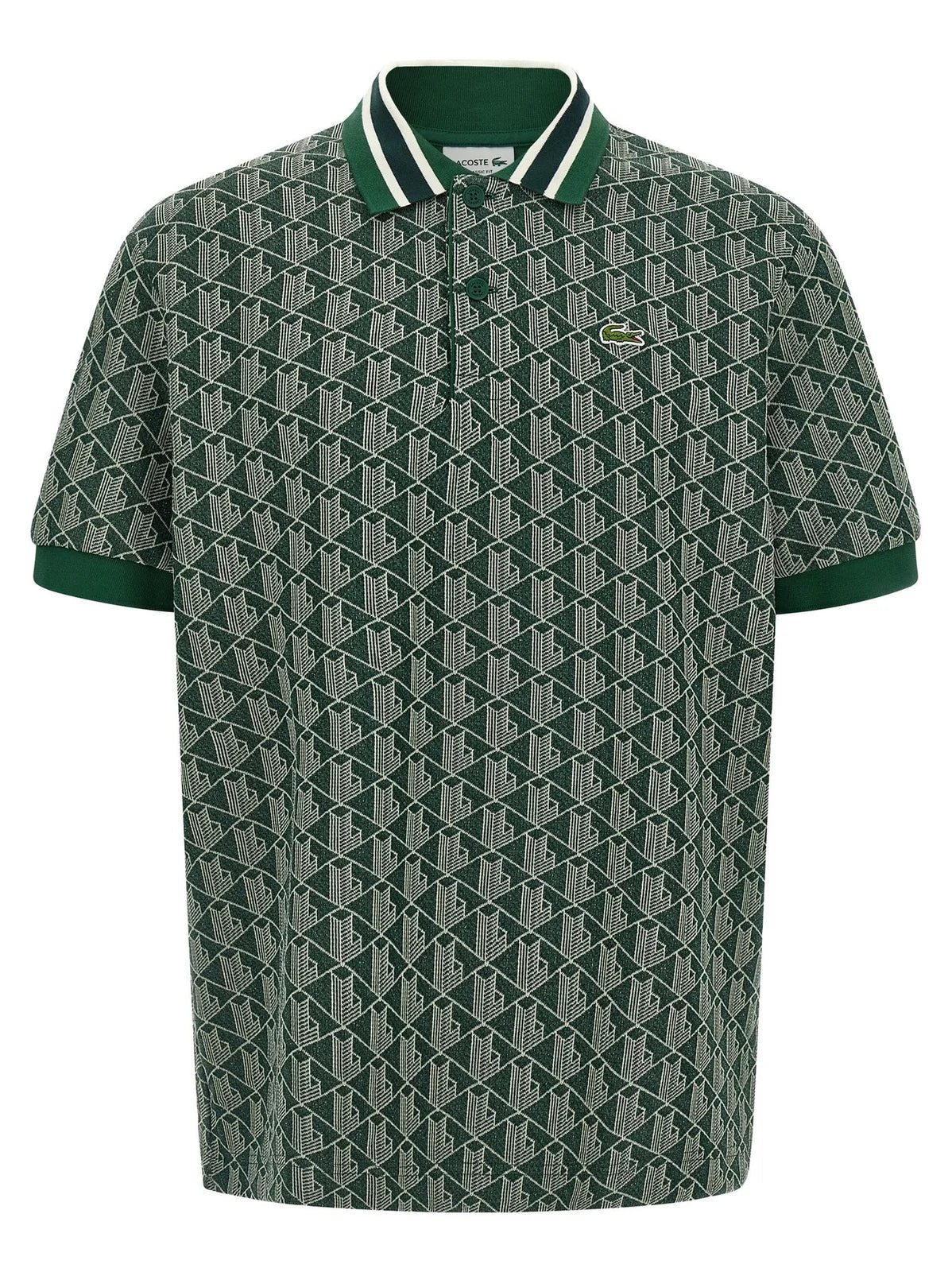 Lacoste monogram-jacquard polo shirt