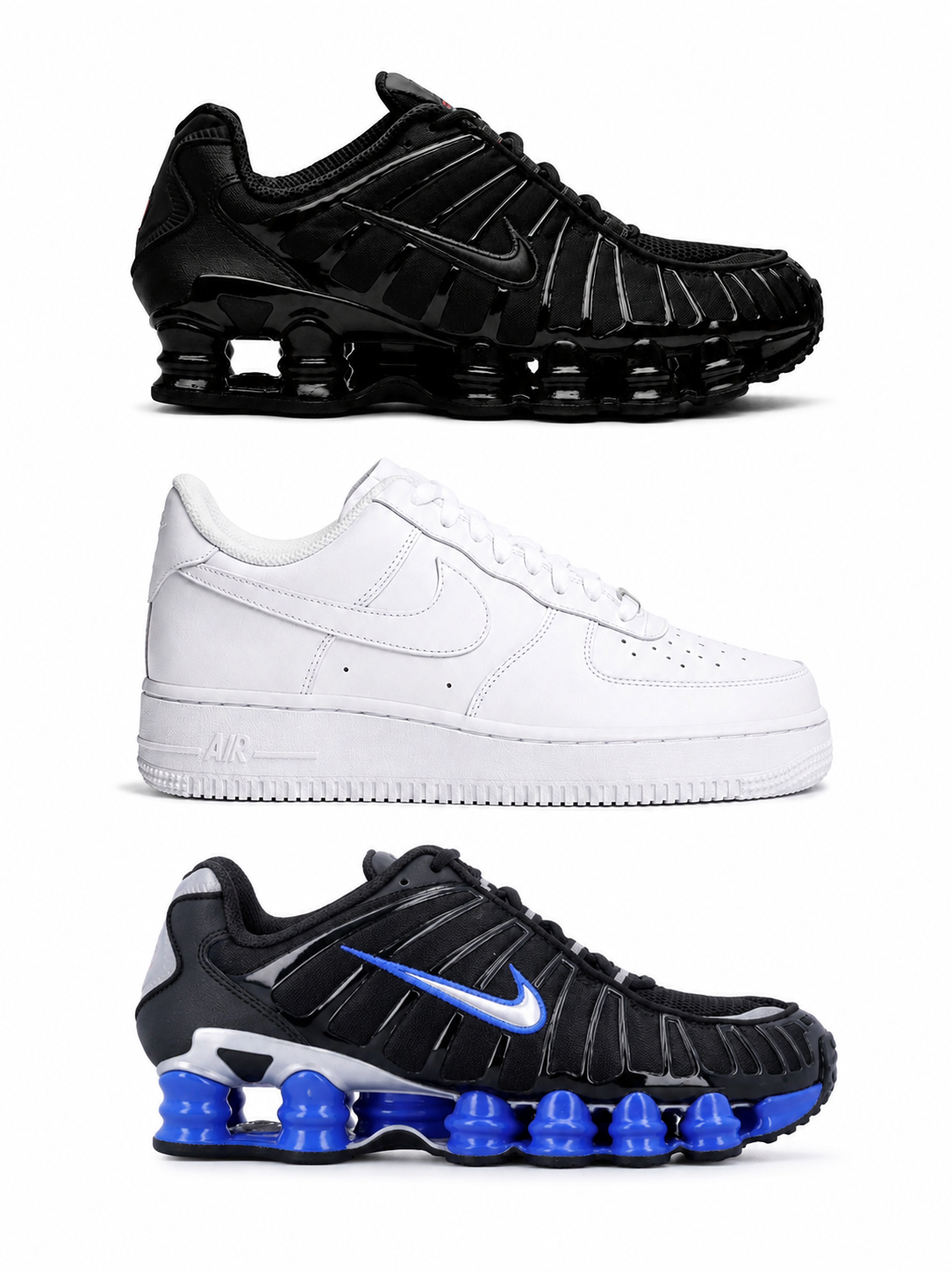 Nike Shox Trio Bundle | Black, white + Black & Blue