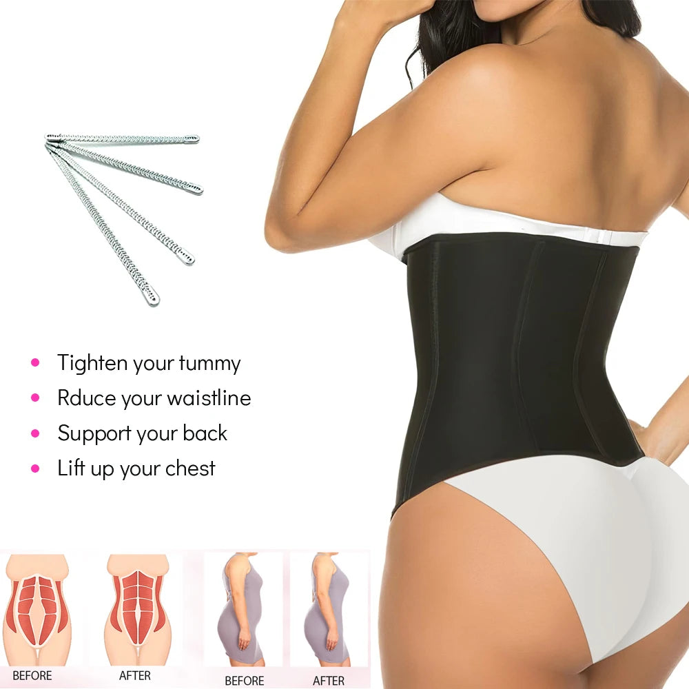 1pc Waist Trainer for Women Tummy Control Workout Waist Cincher Corset Shapewear Postpartum Body Shaper with Zipper Hook