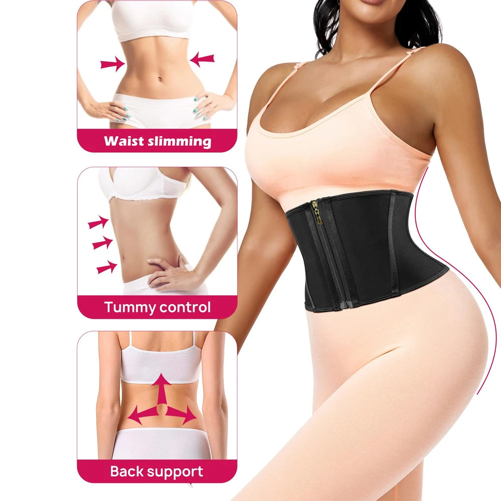 1pc Waist Trainer for Women Tummy Control Workout Waist Cincher Corset Shapewear Postpartum Body Shaper with Zipper Hook