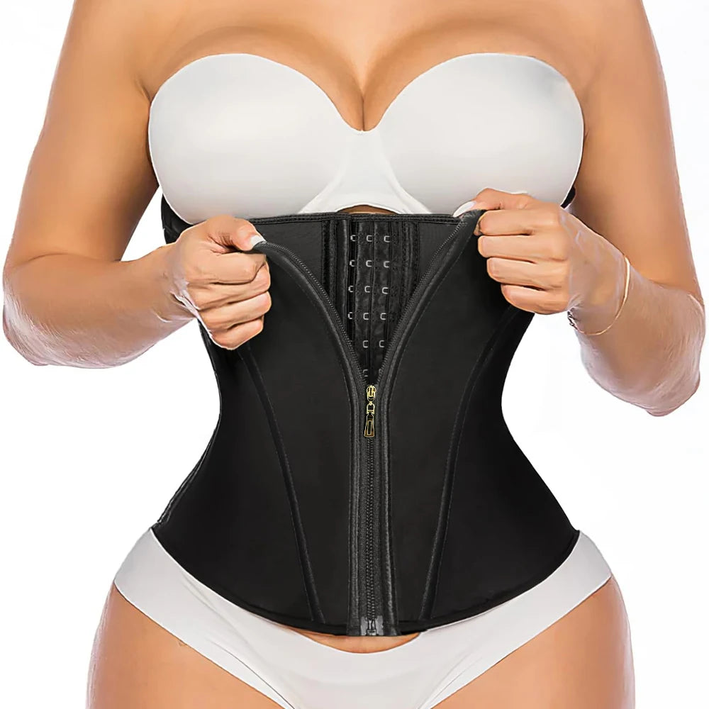 1pc Waist Trainer for Women Tummy Control Workout Waist Cincher Corset Shapewear Postpartum Body Shaper with Zipper Hook