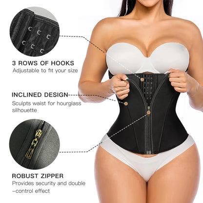 1pc Waist Trainer for Women Tummy Control Workout Waist Cincher Corset Shapewear Postpartum Body Shaper with Zipper Hook